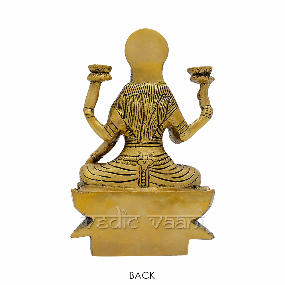Divine Devi Mahalakshmi Idol in Antic Finish by Vedic Vaani™ image 5