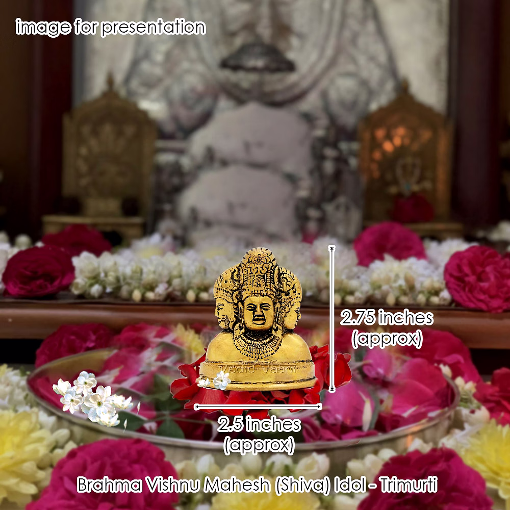 Brahma Vishnu Mahesh (Shiva) Idol - Trimurti by Vedic Vaani™ image 5