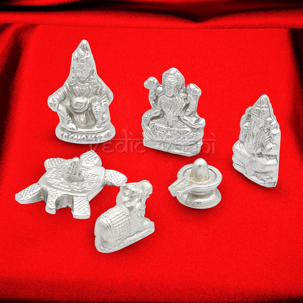 Shubh Puja Idols in Parad - Set of 6 image 1