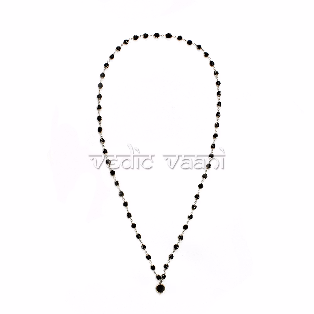 Shaligram Mala In Pure Silver - Oval Beads image 2
