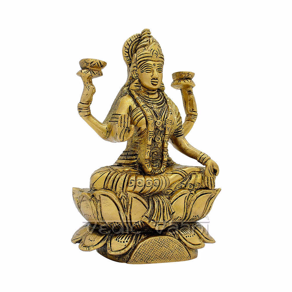 Devi Mahalakshmi Idol in Antic Finish image 3