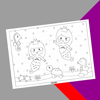 COLOUR-ME-IN PUZZLE - MERMAID-1