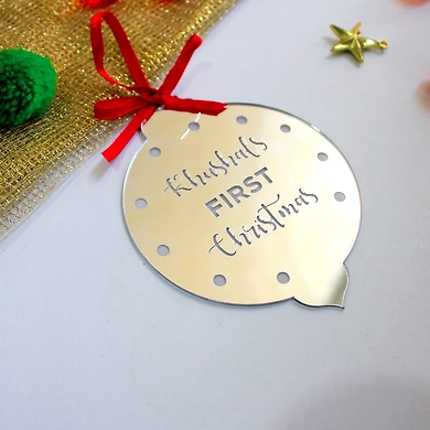 Circle with dip Ornament - SILVER MIRROR-or10