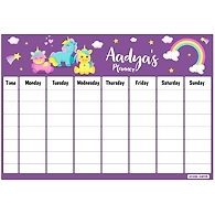 Baby Unicorn Theme Re-Writable Weekly Planner