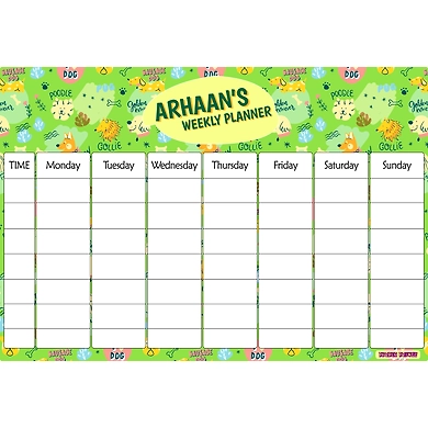 I Love Dogs Theme Re-Writable Weekly Planners-PPWP6