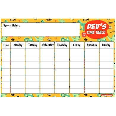 Roar-a-saur Theme Re-writable Weekly Planner-PPWP5