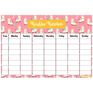Llama Theme Re-Writable Weekly Planner-PPTM3