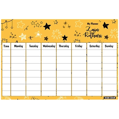 Twinkle Twinkle Stars Theme Re-Writable Weekly Planner-PPWP8