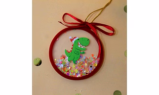 Glitter Shake Ornament-Dino