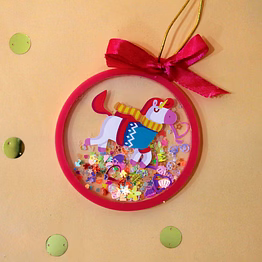 glitter shake ornament--unicorn