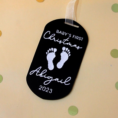 Baby's Foot Impressions Christmas Ornament-1