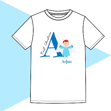 First Christmas Angel T-shirt-Blue-PPCH23-20