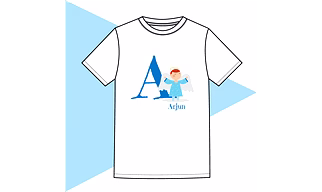 Initial Angel T shirt-Blue