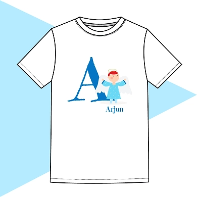 Initial Angel T shirt-Blue-PPCH23-21-B
