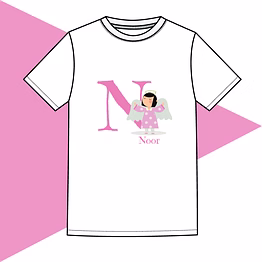 initial angel t shirt-pink