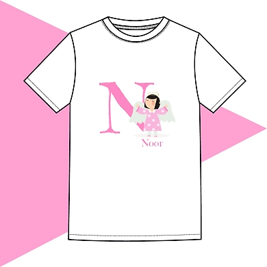 Initial Angel T shirt-Pink-PPCH23-21-C