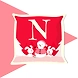 Initial Snowman cushion-Pink-PPCH23-22-A-sm