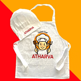 kids apron and chef's hat set
