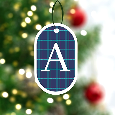 Checkered Print Ornaments-Blue-PPCS-2403