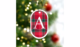 Checkered Print Ornaments-Magenta