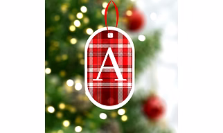 Checkered Print Ornaments-Red