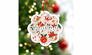 Wave Christmas Print Ornaments-Pale Pink