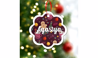 Wave Christmas Print Ornaments-Purple