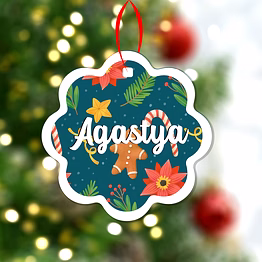 wave christmas print ornaments-teal