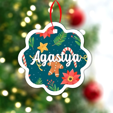 Wave Christmas Print Ornaments-Teal-PPCS-2413