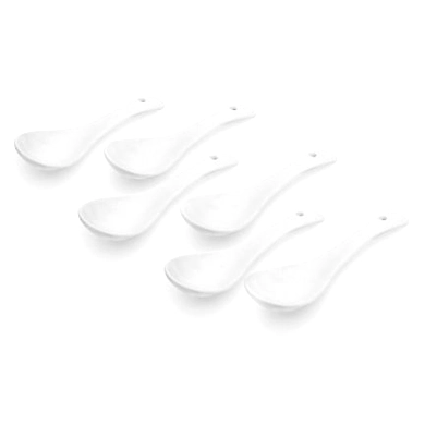 Roxx Porcelain Soup Spoon White Set of 6 Pieces-2323
