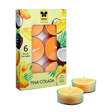 Iris Aroma Wax Candles Yellow, Set of 6-17661