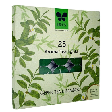 Iris Fragrant Aroma Wax Tealights Green, Set of 25-1