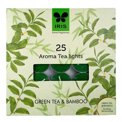Iris Fragrant Aroma Wax Tealights Green, Set of 25-2