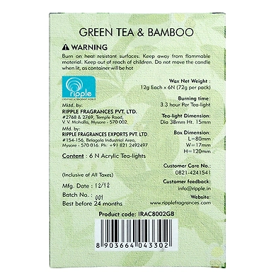 Iris Aroma Wax Candles Green, Set of 6-1