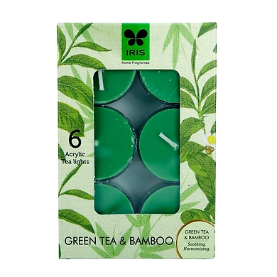 Iris Aroma Wax Candles Green, Set of 6-2