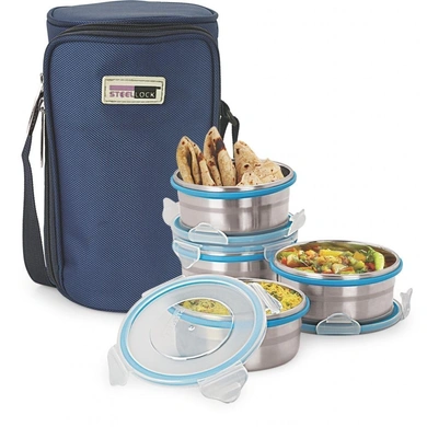 Steel Lock Airtight Lunch box with Insulated Bag-6119