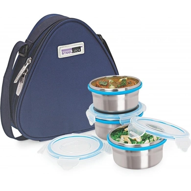 Steel Lock Airtight Lunch box with Insulated Bag-6111