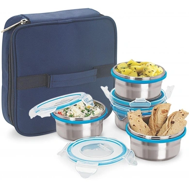 Steel Lock Airtight Lunch box with Insulated Bag-6112