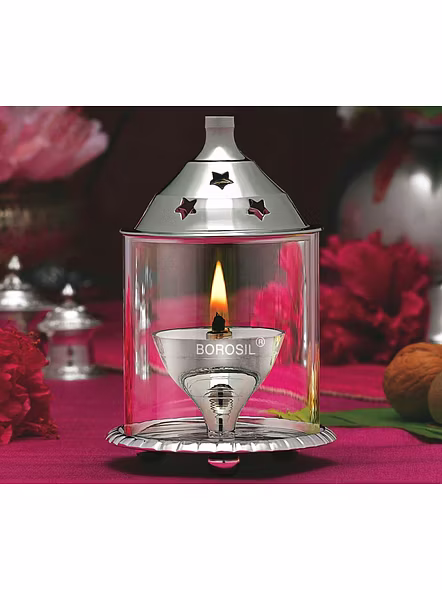 Borosil Akhand Diya (Large, Nickel)