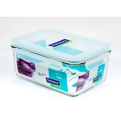GLASSLOCK RECTANGLE CONTAINER 1900ML 1PC-40343