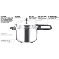 Vinod 18/8 Stainless Steel Pressure Cooker -8 Ltr (Induction Friendly)