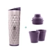 Vaya Drynk 600 ml - Vacuum Insulated Stainless Steel Thermos Flask, Water Bottle (with Gulper lid and 2 Cups) - Purple-35794-sm