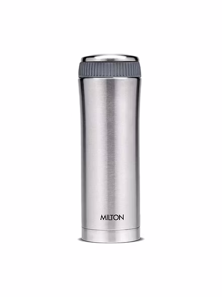 Milton Thermosteel Optima 420 Flask, 420 ml, Steel Plain