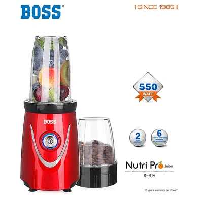 Boss Nutri Pro 550 Watts Juicer Mixer Grinder Blender, 2-Jars-41582