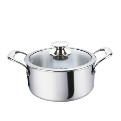 Alda Vitale Tri Ply Stainless Steel Casserole with Glass Lid 20cm-49812