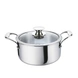 Alda Vitale Tri Ply Stainless Steel Casserole with Glass Lid 20cm-49812-sm