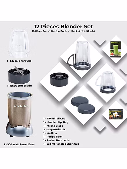 Nutribullet PRO High Speed Blender/Mixer/Smoothie Maker - 900 Watts - 12 Pcs Set-4