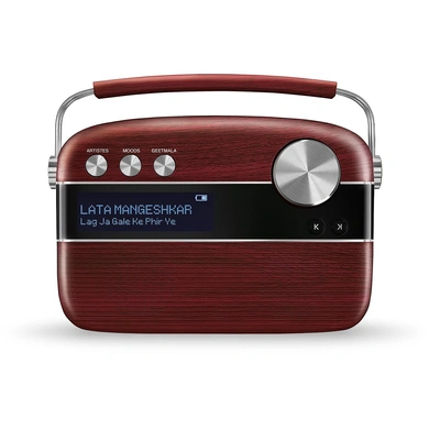 Saregama Carvaan Hindi - Portable Music Player with 5000 Preloaded Songs, FM/BT/AUX (Cherrywood Red)-Cherrywood Red-6