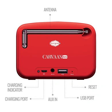 Saregama Carvaan Mini 2.0- Music Player with Bluetooth/FM/AM/AUX  (Sunset Red)-4
