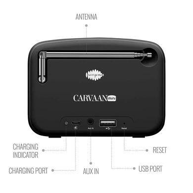 Saregama Carvaan Mini 2.0- Music Player with Bluetooth/FM/AM/AUX  (Moonlight Black)-9